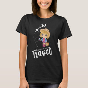 Camiseta Sólo una Chica que ama viajar tetas para mujeres N