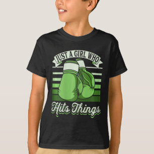 Camiseta Solo una chica que golpea cosas Kickboxer chica di