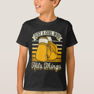 Camiseta Solo una chica que golpea cosas Kickboxer chica di