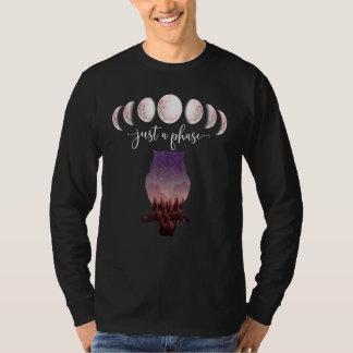Camiseta Solo una fase Fases de la luna Búho nocturno Púrpu