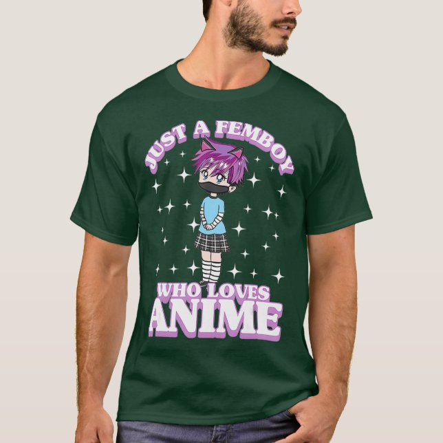 Camiseta Sólo Una Femboy Que Ama A Anime Chibi Boy Anime (Anverso)
