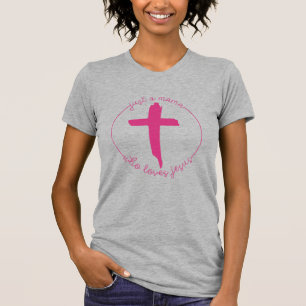 Camiseta Sólo una mamá que ama a Jesús con la cruz