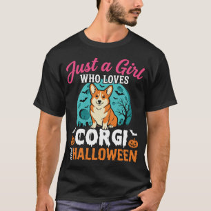 Camiseta Solo una niña Corgi Halloween Vintage