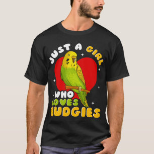 Camiseta Solo una niña que ama a los periquitos niño verde