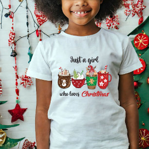 Camiseta Solo Una Niña Que Ama La Navidad Moderna Linda