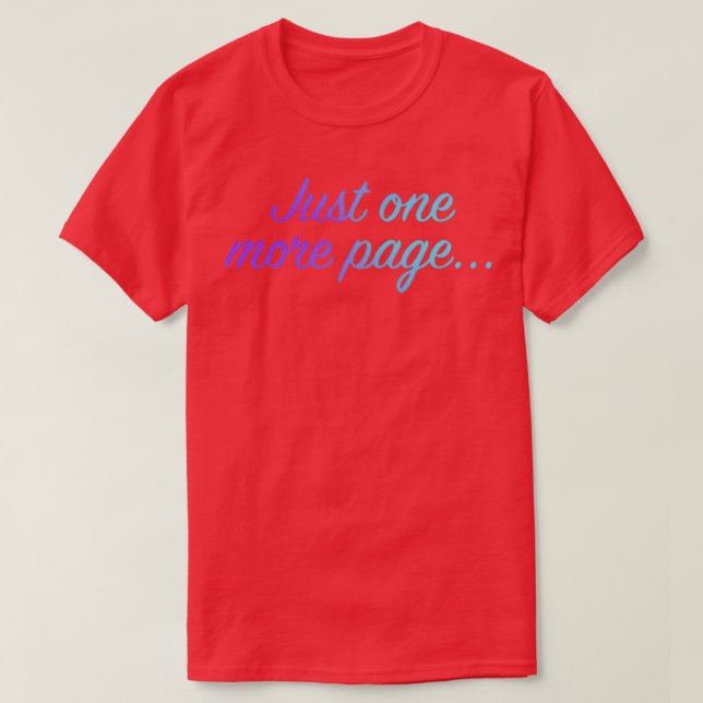 Camiseta Solo una página más azul y morado T (Diseño del anverso)