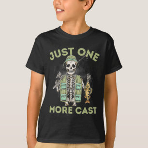 Camiseta Sólo una tirada más - Divertido pescador esqueleto