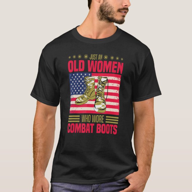 Camiseta Sólo Una Vieja Que Usó Boots De Combate Falló (Anverso)