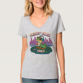 Camiseta Solo vibes de espuma - Chill de rana relajada