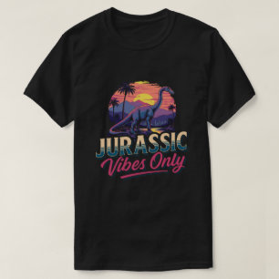 Camiseta Sólo Vibes Jurásicas Dinosaurio Retro Sunset