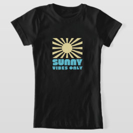 Camiseta Sólo Vibes Sunny - Gráfico Retro Sunshine Negrita