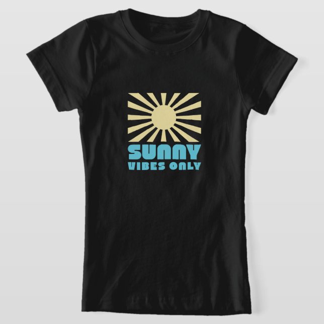 Camiseta Sólo Vibes Sunny - Gráfico Retro Sunshine Negrita (Distribución)
