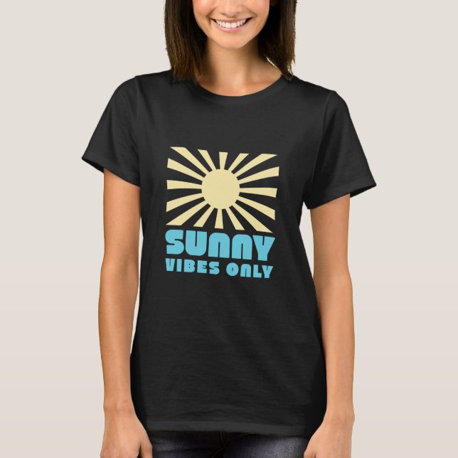 Camiseta Sólo Vibes Sunny - Gráfico Retro Sunshine Negrita (Anverso)