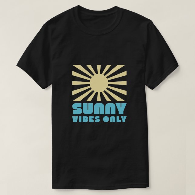Camiseta Sólo Vibes Sunny - Gráfico Retro Sunshine Negrita (Diseño del anverso)