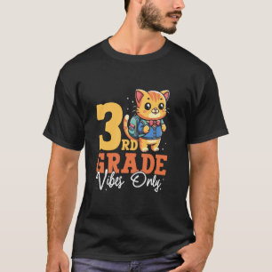 Camiseta Solo Vibraciones de 3er Grado Gato Lindo Escuela D