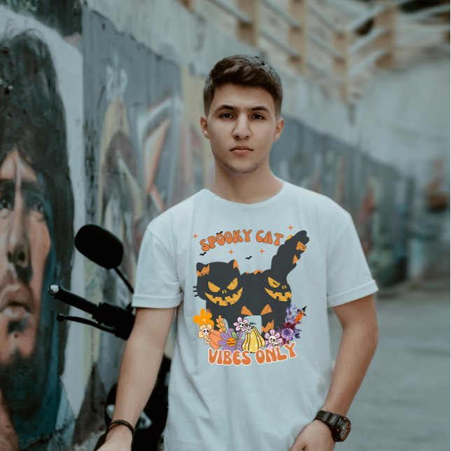 Camiseta Sólo vibraciones de gato espeluznantes retro vinta (Subido por el creador)