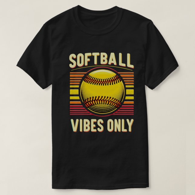 Camiseta Solo vibraciones de softbol (Diseño del anverso)