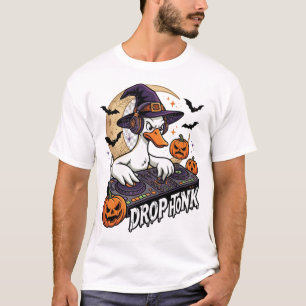 Camiseta Soltar Honk Dj Ganso Sombrero de Bruja de Hallowee