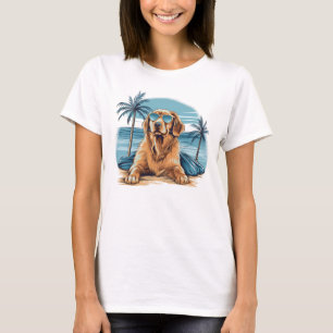 Camiseta soltero con gafas de sol en la playa