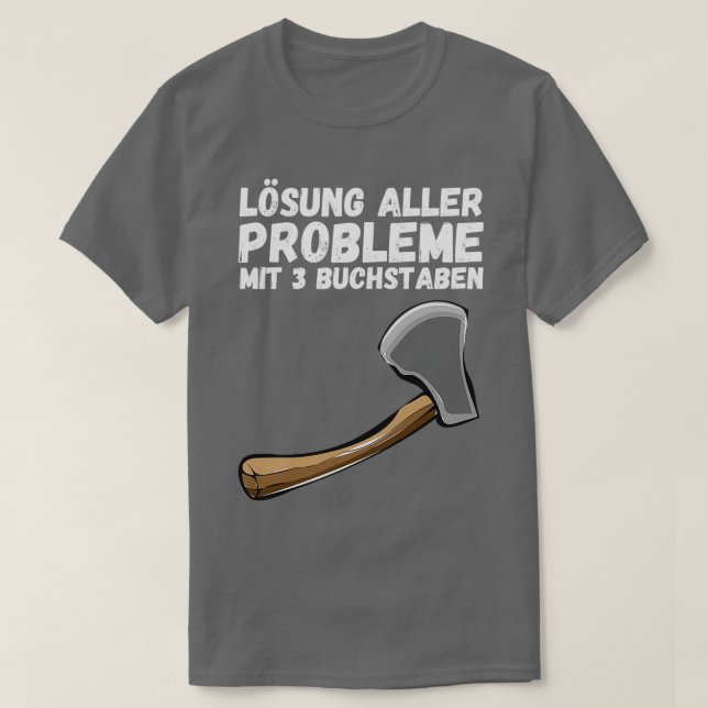 Camiseta Solución de problema 3 letras ax divertido decir 1 (Diseño del anverso)