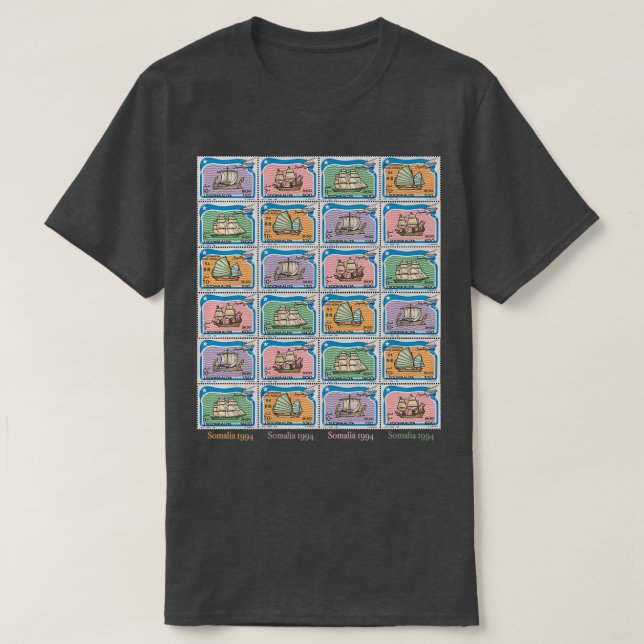 Camiseta Somali Stamps 1994 Ships (Diseño del anverso)