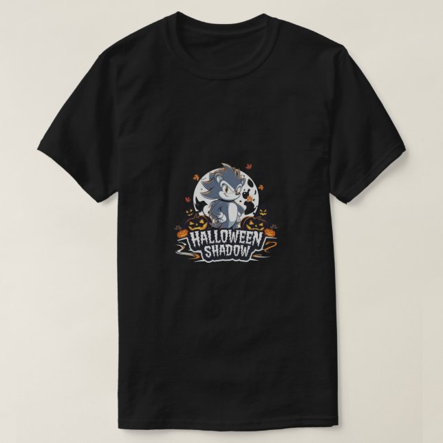 Camiseta sombra aterradora de halloween (Diseño del anverso)