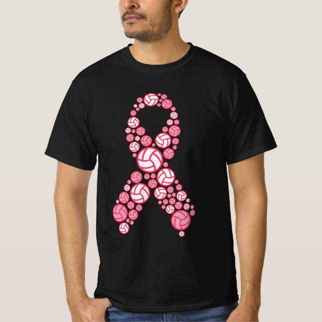 Camiseta sombra de cáncer de mama de voleibol (Anverso)