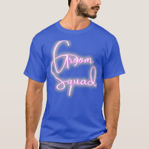 Camiseta Sombra de diseño rosa de Groom Squad de tipo manus