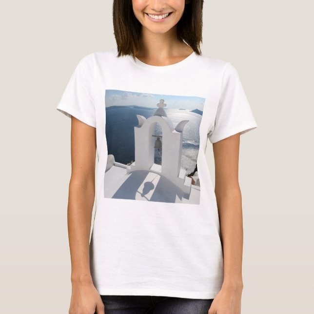 Camiseta Sombra de la torre de la bell de Santorini (Anverso)