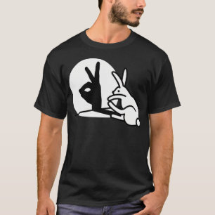 Camiseta Sombra de mano de conejo divertida marionetas Humo