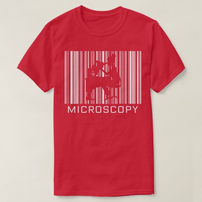 Camiseta Sombra de microscopía en un código de barras (Diseño del anverso)