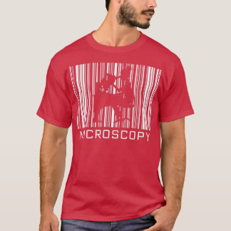 Camiseta Sombra de microscopía en un código de barras