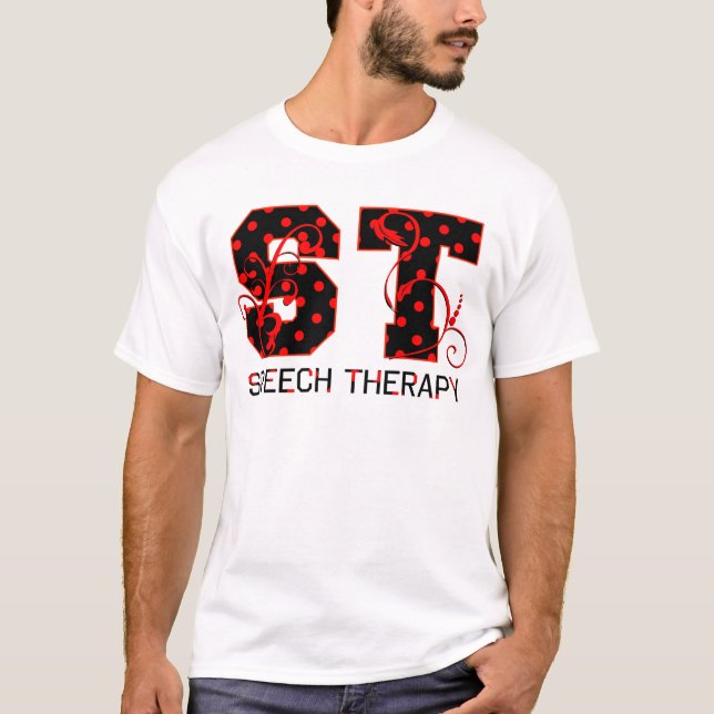 Camiseta Sombras de las letras negro y rojo de los puntos d (Anverso)