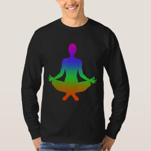 Camiseta Sombras de meditación en color arcoiris