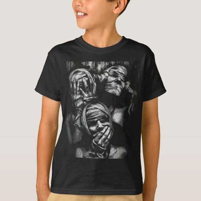 Camiseta Sombras Silenciadas: Rostros Abstractos (Anverso)