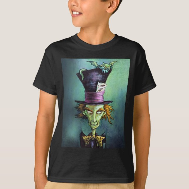 Camiseta Sombrerero enojado oscuro de Alicia en el país de (Anverso)