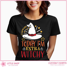 Camiseta Sombrero de Bruja Bonito Extra Mágico de Halloween