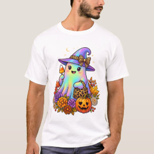 Camiseta Sombrero de bruja de arco de leopardo fantasma iri