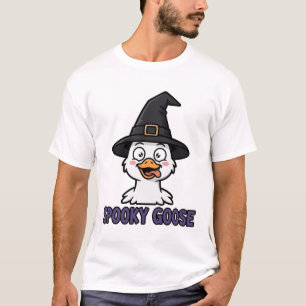 Camiseta Sombrero de Bruja de Ganso Espeluznante Arte Diver