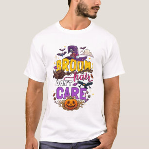 Camiseta Sombrero de bruja de Halloween Cabello de escoba N