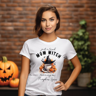 Camiseta Sombrero de Bruja de Mamá Cansada y Café con Espec