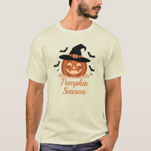 Camiseta Sombrero de Bruja de Temporada de Calabaza