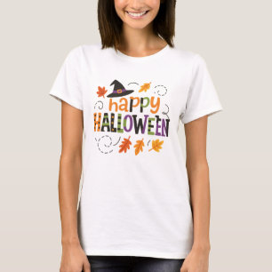 Camiseta Sombrero de Bruja Lindo Fiesta Feliz Halloween