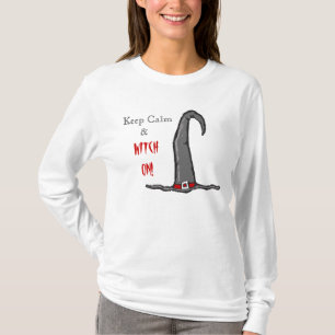 Camiseta Sombrero de Bruja Mantén la Calma