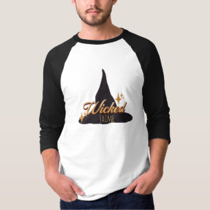 Camiseta Sombrero de Bruja Retro Nombre Malvado 
