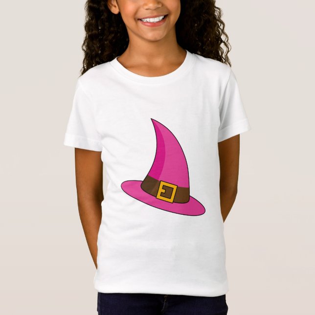 Camiseta Sombrero de Bruja Rosa (Anverso)