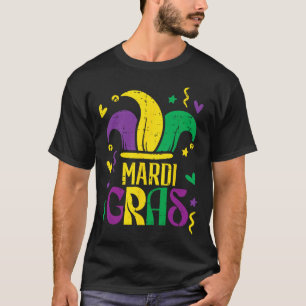 Camiseta Sombrero de Bufón de Mardi Gras Traje Carnaval Hom
