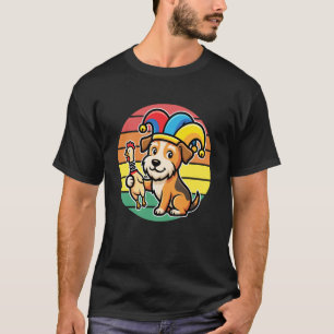Camiseta Sombrero de Bufón de Perro Divertido Pollo Chillón