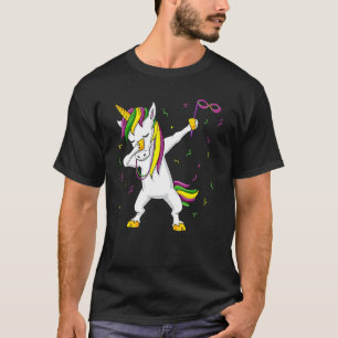 Camiseta Sombrero de bufón de unicornio haciendo dabbing de