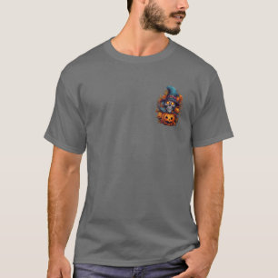 Camiseta Sombrero de copa alto de esqueleto azul de Hallowe
